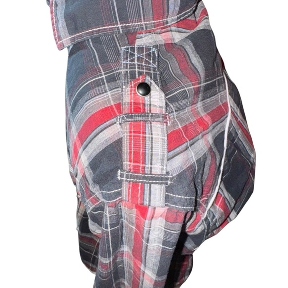 Helix Men’s Western Long Sleeve Shirt Size S Red Black Snaps Yoke Fitted - Picture 4 of 8